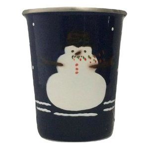 😀 Vintage Golden Rabbit II Enamel Snowman Tumbler